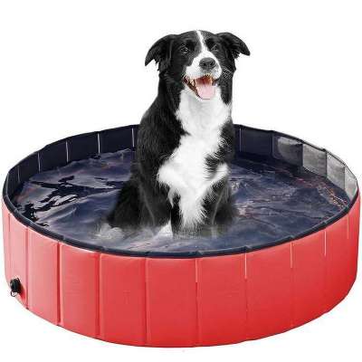 PVC Foldable Pet Swimming Pool Outdoor Bathtub with Protective Lining for Dogs