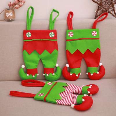 Christmas Decorations Spirit Wine Bottle Cover With Foot Candy Bag Children's Gift For Holiday Gift Storage