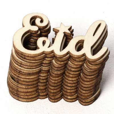 Wooden Islamic Festival Eid al AdhA 15pcs English Letter DIY Decoration