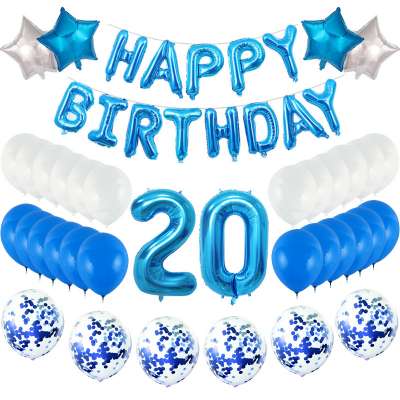 Sweet 20th Birthday Theme Party Supplies Decorations Birthday Party Balloons Set Decorations