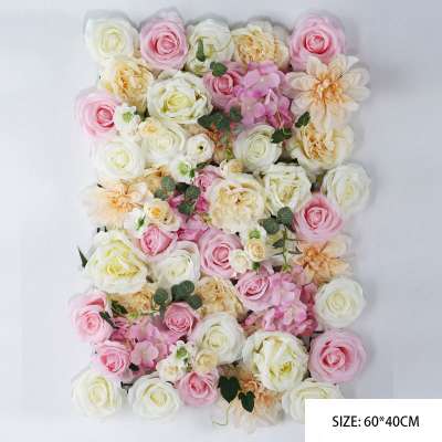 Factory Supply Artificial Rose Peony Flower Wall Panel Backdrop Wedding Decorative Flower Wall