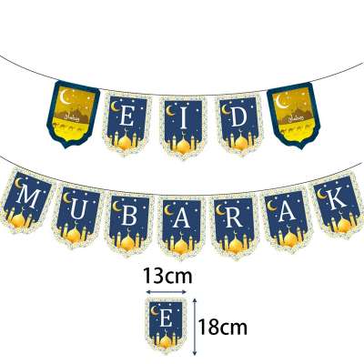 Eid Mubarak Banner Decoration Ramadan Party Decoration Muslim Setting Flag