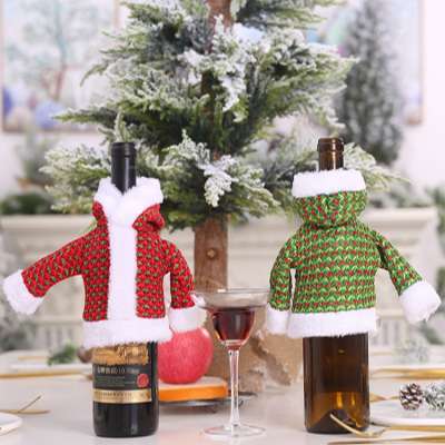 Christmas Ornaments Wine Bottle Cover Santa Claus Clothes Cover Decoration For Wine Bottle Dress